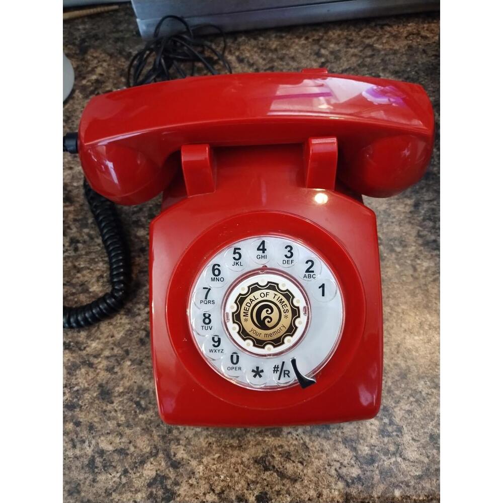 Rotary Dial Telephone Sangym Black 1960 Classic  Old Style Retro Landline Desk
